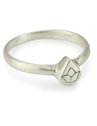 Satya Jewelry Silver Etched Lotus Ring, Size 7