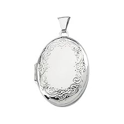 Sterling Silver Oval Locket Pendant