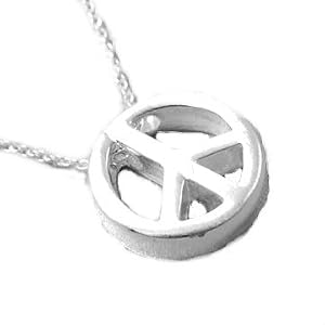 Beautiful Make A Wish Inspirational 3d Peace Charm Necklace Matte Silver Tone