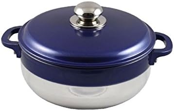 Concord Non Stick Stock Pot Dutch Oven Caldero Cauldron Casserole Braiser (Blue 2.5 Quart)
