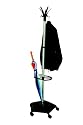 Helix Premium Hat And Coat Stand Titanium CS3020 5 Double Hook with Umbrella Drip Tray
