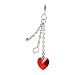 SilberDream Charm red heart row, Swarovski Elements, 925 Sterling Silver Charms Pendant with Lobster Clasp for Charms Bracelet, Necklace or Charms Carrier FC4804