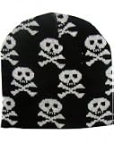 Outer Rebel Fashion Beanie- Black with Skull and Crossbones