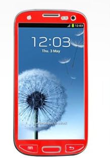 S3 Protection, Samsung Galaxy S3 I9300 Aluminium Full Screen Protective Sticker Skin Full Body Matte Anti Finger Anti Glare Screen Protector Guard Film For Luxury Looks Diamond Cutting SIII (Red)
