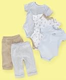 First Impressions Baby Boy 3-Pack Bodysuits & 2-Pack Pants