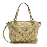 Coach Signature Leah Tote 13139 - Silver Light Khaki
