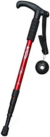 1 Pole of Trekking Poles Retractable Anti-Shock 105Cm Mountaineering Hiking Walking Cane Walking Sticks - Red