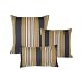 Gold Stripe Pillow with Dark Fringe - 20" sq. - Grandin Road, 20" sq.
