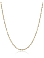 Duragold 14k Yellow Gold Solid Diamond-Cut Rope Chain Necklace (2.0mm )