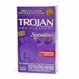 Trojan Her Pleasure Sensations, Spermicidal Lubricated Latex Condoms 12 ea