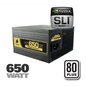 Corsair CMPSU-650TX 650-Watt TX Series 80 Plus Certified Power Supply compatible with Intel Core i7 and Core i5 Corsair CMPSU-650TX 650-Watt TX Series 80 Plus Certified Power Supply compatible with Intel Core i7 and Core i5