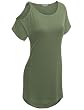 Doublju Womens Short Sleeve Knit Tunics with Fine Stretch Cotton in 4 Styles