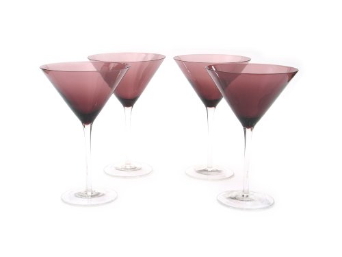 Certified International Amethest 12-ounce Martini ,Set of 4