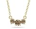 1.00 CTW Smokey Quartz Three Stone Pendant Necklace 14K Yellow Gold