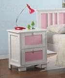 Nightstand with Interchangeable Panels in White Finish