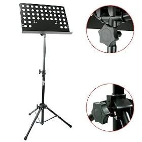 Orchestral Sheet Music Stand - HEAVY DUTY - With Height &amp; Angle Adjustment &amp; FREE 2 Year Warranty