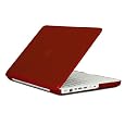 Speck Products MB13PU-SAT-RD-V2 See Thru Satin, Soft Touch Hard Shell Case, for 13-inch MacBook Polycarbonate Unibody, Red