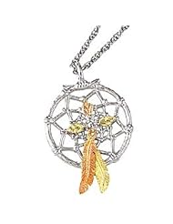 Beautifully designed! Black Hills Gold Sterling Silver Dream Catcher Pendant/Necklace