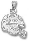 Illinois Fighting Illini Solid Sterling Silver Flat Helmet Pendant