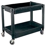 ATD Tools Heavy-Duty Plastic 2-Shelf Utility Cart ATD-7016