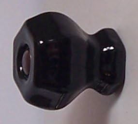 LOTS of 8 Our Original Premium Depression type JET BLACK Crystal Glass Cabinet Knob Pulls and OIL RUBBED BRONZE connecting Screws to fit any thickness - We guarantee the perfect connector, a 3rd Generation 1920 Depression Replica.