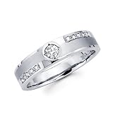 1 4ct Diamond 14k White Gold Mens Wedding Matching Ring Band (G-H Color, SI2 Clarity)