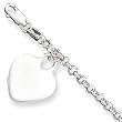 Solid Sterling Silver Heart Charm on Sterling Silver Child's Bracelet - 5.5 inch