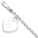 Solid Sterling Silver Heart Charm on Sterling Silver Child's Bracelet - 5.5 inch