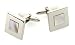 Fantastic silver plated square cufflinks with square inset of mother of pearl in a presentation box