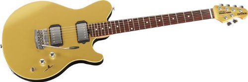 Ernie Ball Music Man Reflex Tremolo Electric Guitar, Vintage Gold, Rosewood Fretboard, Matching Headstock On Sale