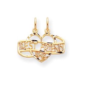 10k BEST FRIEND BREAK APART CHARM