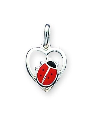Sterling Silver Ladybug Charm with 20 inch Sterling Silver Chain
