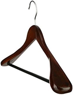 Butler Courtesy Gugertree Wooden Extra-Wide Shoulder Suit Hangers, Wood Clothing Hangers for Closet Collection, Walnut Finish, Pack of 2
