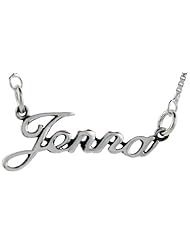 Sterling Silver JENNA Name Necklace 3/8 inch, 17 inches long