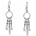 Star & Moon Beaded Drop Dangle Earrings in Sterling 925 Silver