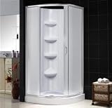 DreamLine DL-6165-01FR Sparkle Frosted Glass Shower Enclosure with 32â x 32â Sector Shower Base and