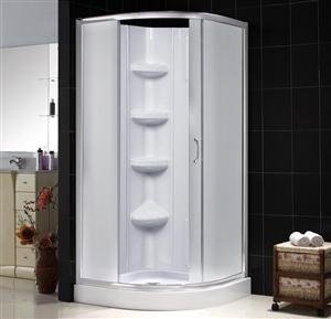 DreamLine DL-6165-01FR Sparkle Frosted Glass Shower Enclosure with 32â x 32â Sector Shower Base and
