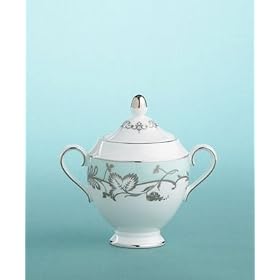 Martha Stewart Collection with Wedgwood Flourish Covered Sugar Bowl in Robin's Egg by Martha Stewart