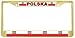 Poland Polish Polska Flag Gold Tone Metal License Plate Frame Holder