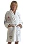Coffee Delights Appliqued Bathrobe, 100% Cotton Terry Cloth, Short, White, One Size