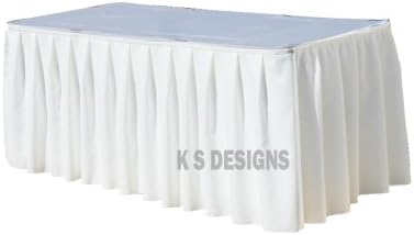 21 Foot Pleated White Table Skirt (Polyester)