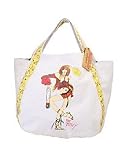Betseyville The Betsey's Pin Up Large Shopper in White & Yellow,Bags (Handbags/Totes) for Women