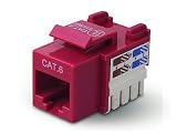 Belkin Integration Series - Keystone jack - RJ-45 - red - 1 port (pack of 25 )