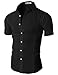 H2H Mens Casual Slim Fit Wrinkle Free Short Sleeve Dress Shirts Of Various Color