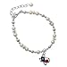 Texas Outline with Flag Czech Pearl Beaded Charm Bracelet [Jewelry]