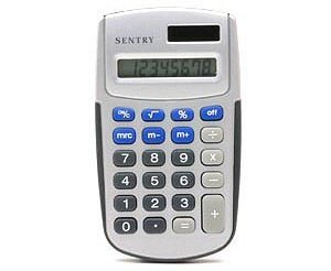 SENTRY INDUS CA 334, SILVER SOLAR CALCULATOR, Case of 12