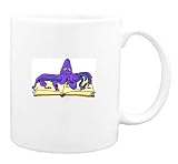 Mug with octopus, drawing, writing, tentacles, book
