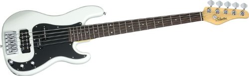 Schecter Guitar Research Diamond P-Custom 5 5-String Electric Bass Guitar Gloss White On Sale