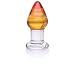 Don Wand Glass Pleasure Plug, Red and Amber
