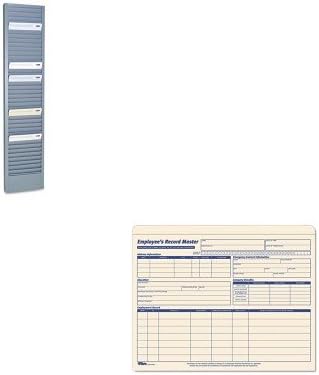 KITMMF20601TOP3280 - Value Kit - MMF 40-Pocket Steel Swipe Card/Badge Rack (MMF20601) and Tops Employee Record Master File Jacket (TOP3280)